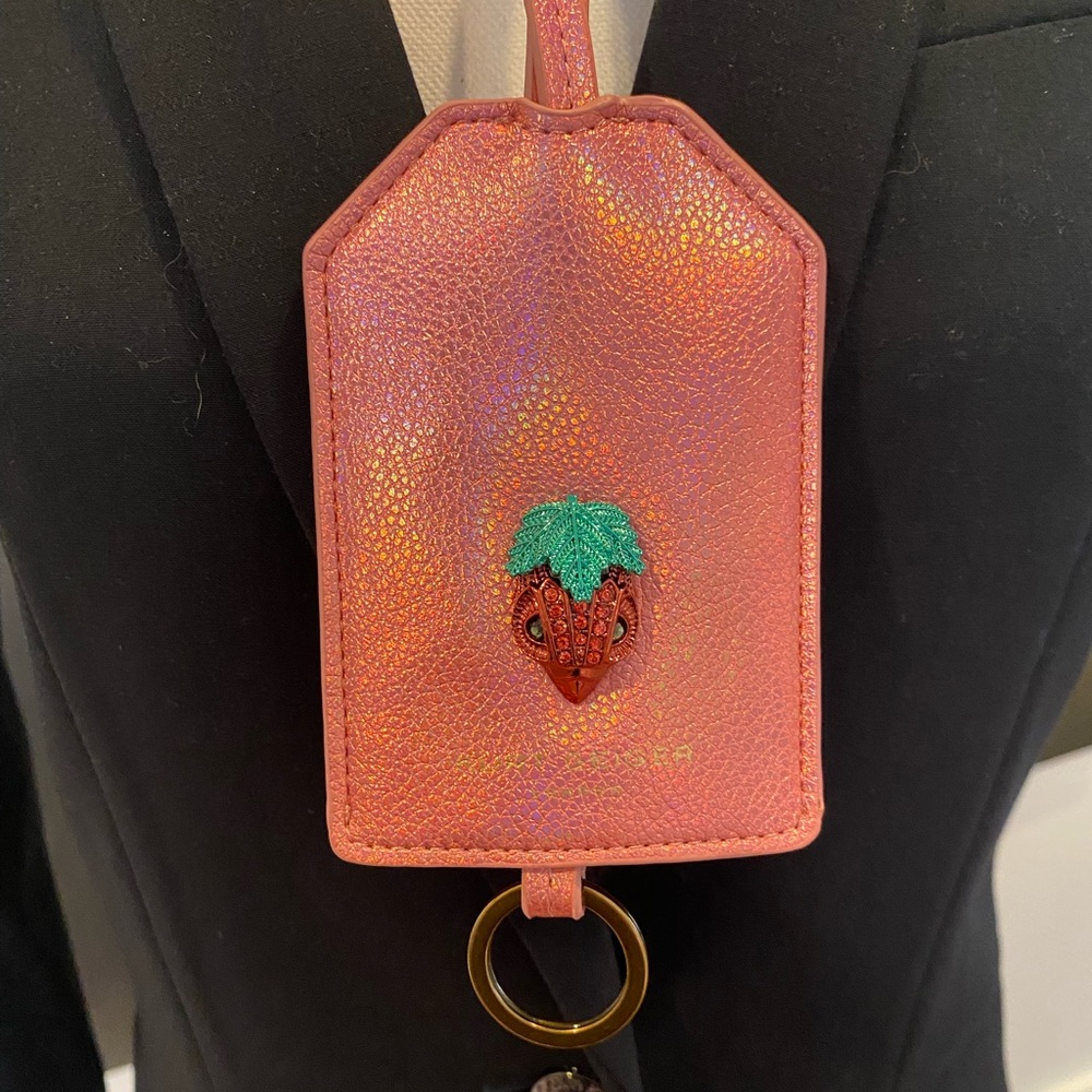 Kurt Geiger Metallic ID/Card Holder with Strawberry Detail, NWT No Box - Picture 7 of 7